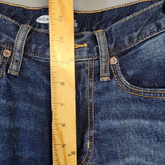 Old Navy Jeans Mens 32x32 Blue Boot Cut Built In Tough Flex Dark Wash Outdoors - Picture 9 of 15